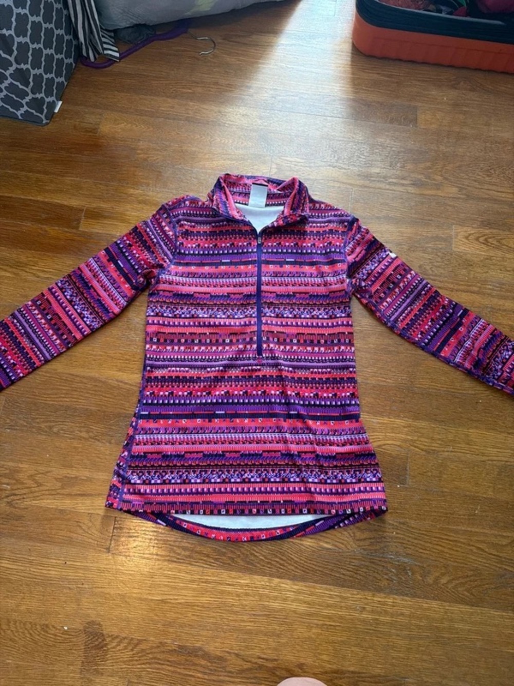 Nike Long Sleeve Pink & Purple Half-Zip Top